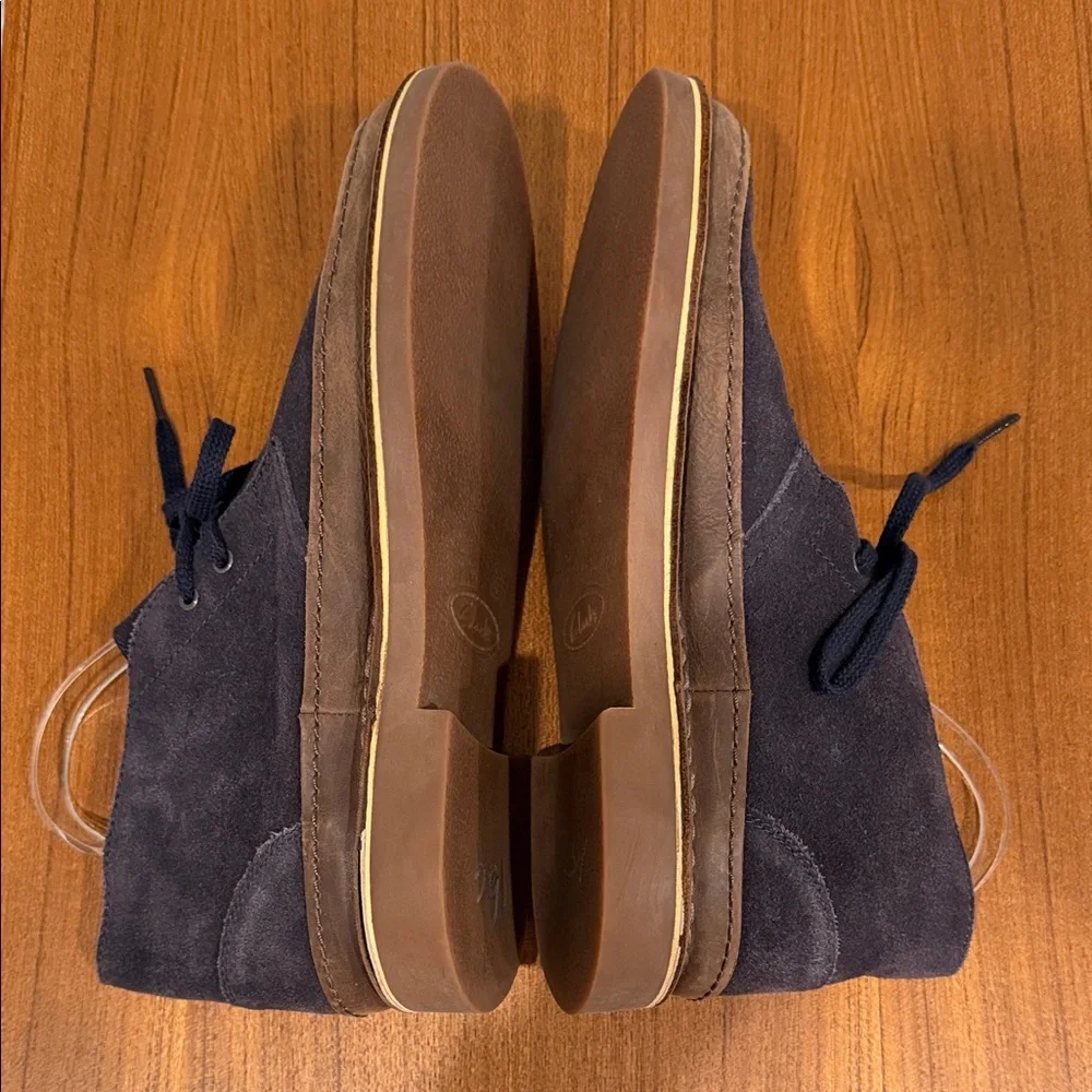 Clarks Originals Desert Boots Men 8 Navy Blue Suede Chukka Crepe Sole